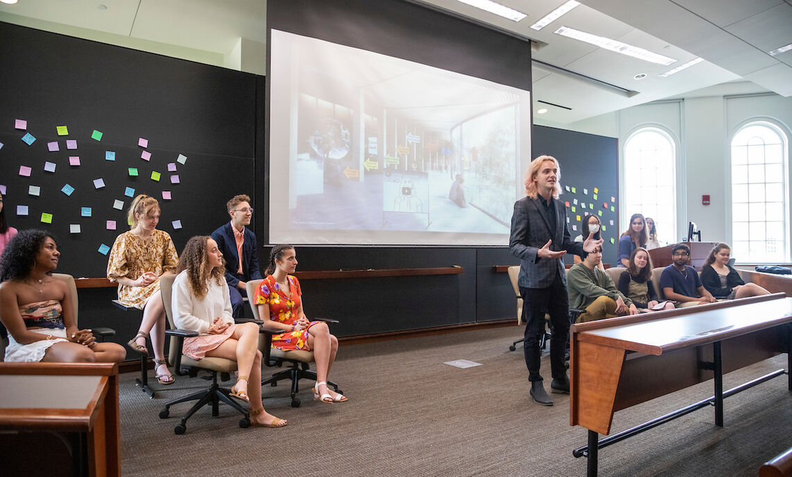 Sixteen students worked together as participants in the Creativity, Innovation and the Future of Work summer research program, designed to solve complex social issues through the design thinking process.