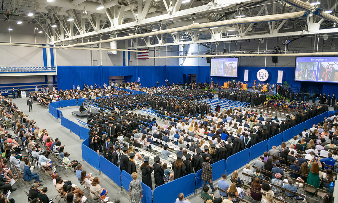 Family and friends fill in the Alumni Sports & Fitness Center at F&M to celebrate the Class of 2022,