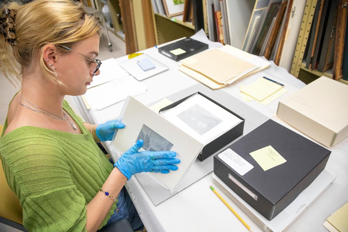 Roxy Calder interning at the Phillips Museum