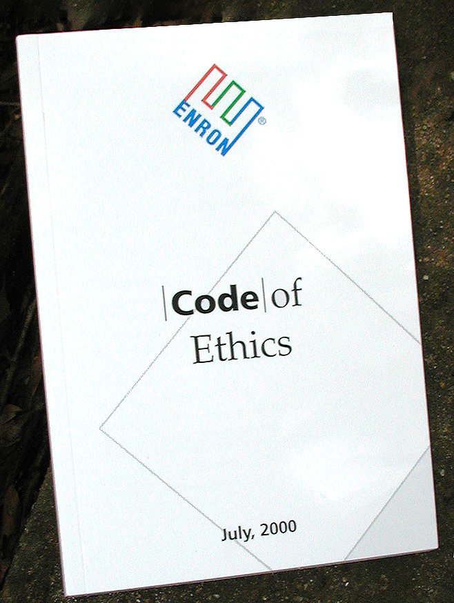 Enron's code of ethics manual. 