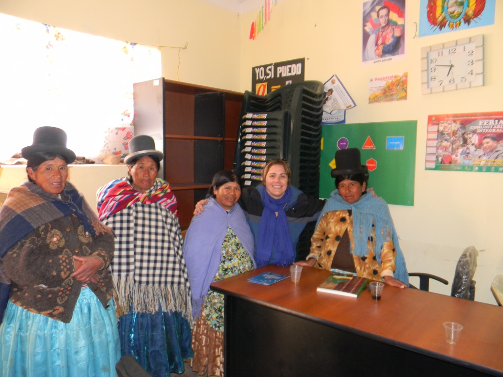 Professor McNulty with Bolivian community members working on participatory democracy. 