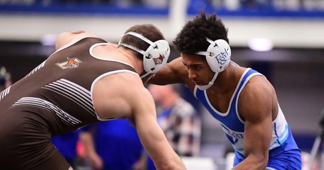 F&M Wrestler competing during the 2023 Lehman Open