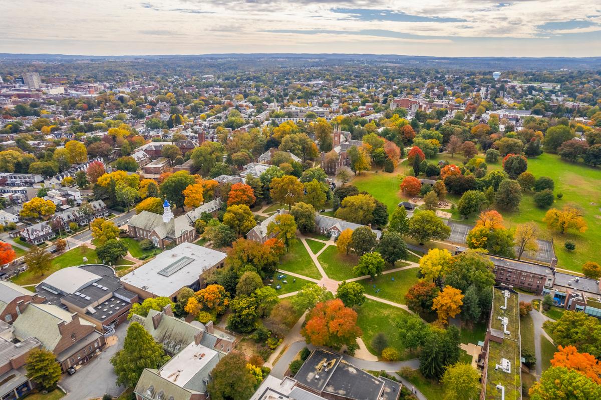 Aerial view of campus