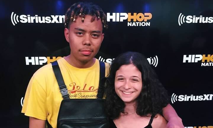 Elena Robustelli '21 poses with two-time Grammy nominated rapper Cordae who she worked for during her Atlantic Records internship.