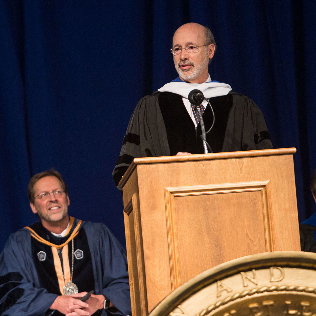 Gov. Tom Wolf addressed F&M's graduates at the 2016 commencement.