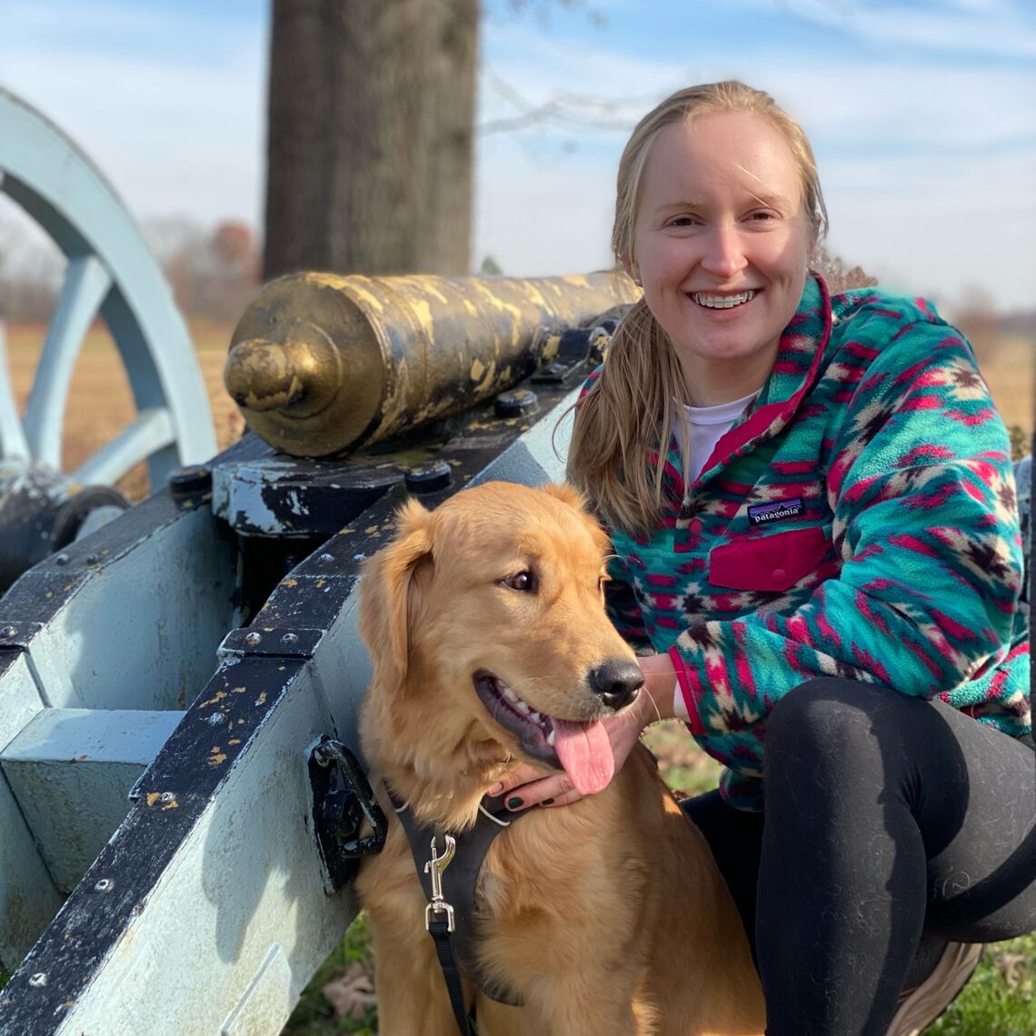 Kate Trieschman 16 with her dog, Tango.