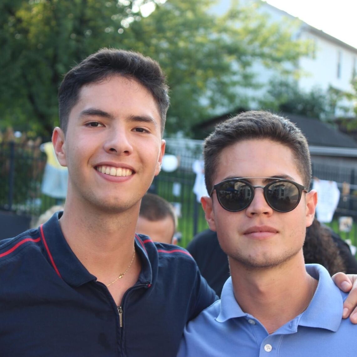 Flavio Hinostroza Baldus '23, right, shown with brother Juan Hinostroza, '25, computer science major and Weis house adviser.