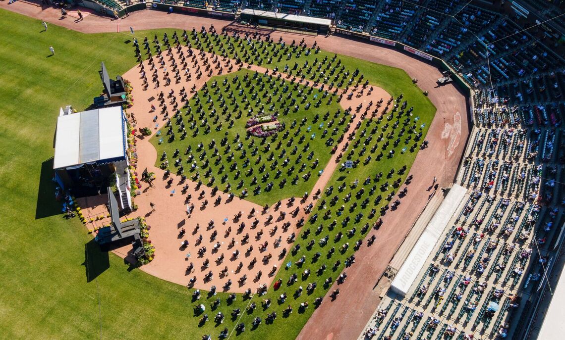 Aerial footage of the Class of 2021 Commencement ceremony held May 15 at Lancaster Clipper Stadium.