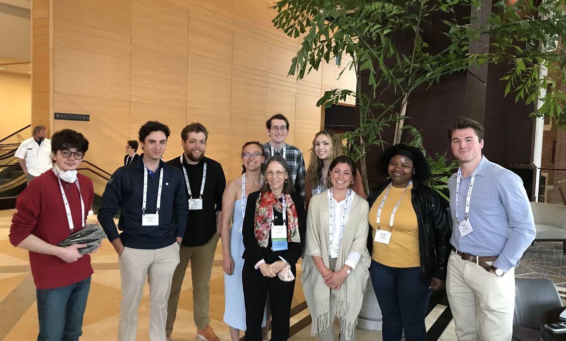 Carol de Wet with her class: Back row: Connor Minkowitz, Connor Hicks, Nick Ross, Emma Lenz-Mann, Liam Connolly, Isabel Wetherbee. Front row: de Wet, Lauren Mumby, Sioni Mollel and Benjamin Wright.