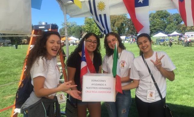 CBL students volunteering at the Festival Latinoamericano in Longs Park in September 2017.
