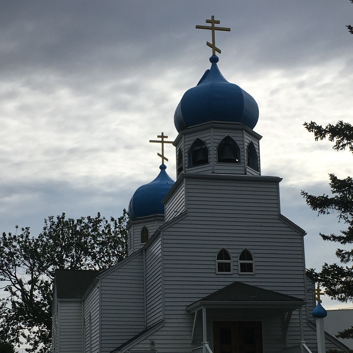 A Russian Orthodox Church building in Kodiak, Alaska.