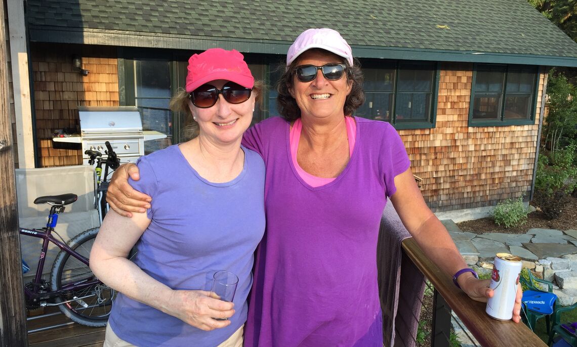 Longtime friends and geosciences colleagues F&Ms Dorothy Merritts and Stanford Universitys Jane Woodward share a moment,