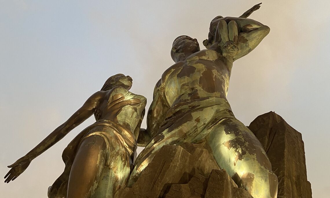 The Momument De la Renaissance (African Renaissance Monument), a controversial monument site in Senegal.