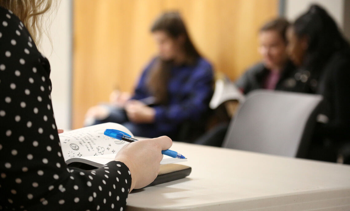 The Student Wellness Center has hosted pick-me-up sessions during finals week at which students can enjoy coffee, doughnuts and mindful journaling.