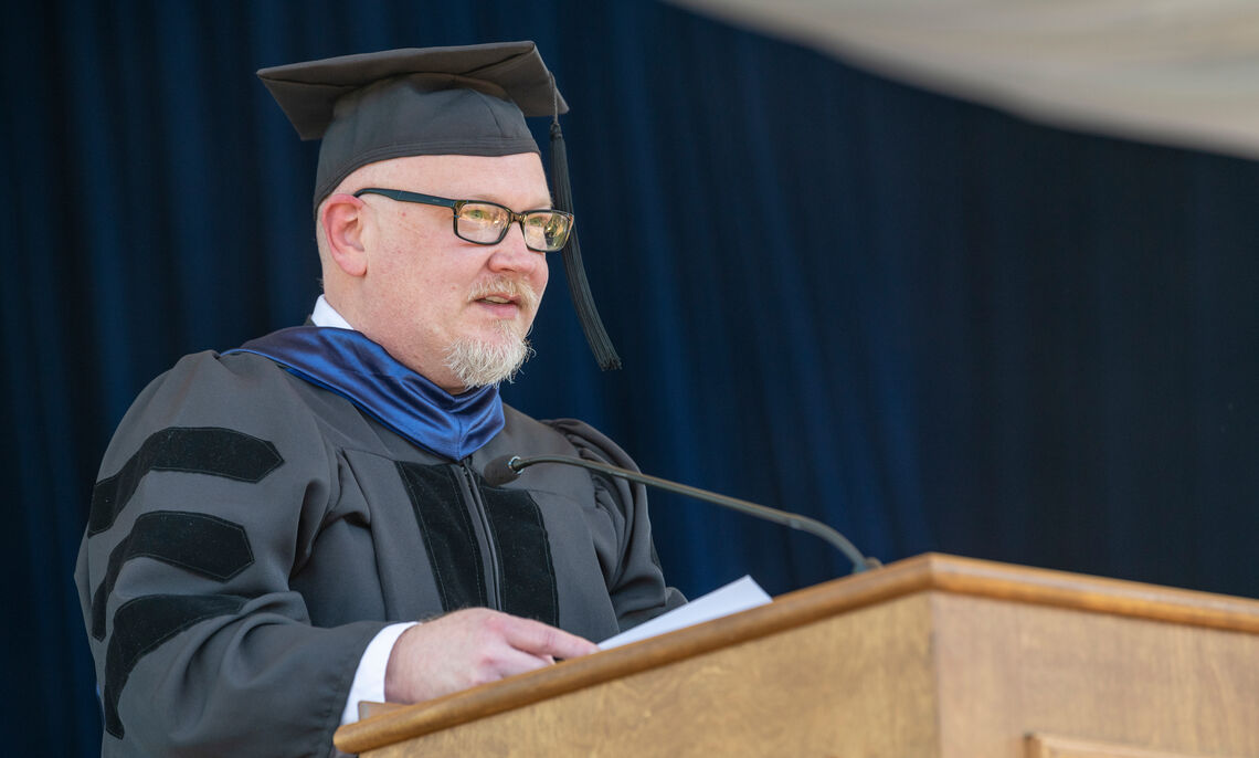 Provost and Dean of Faculty Cameron Wesson announces faculty awards.