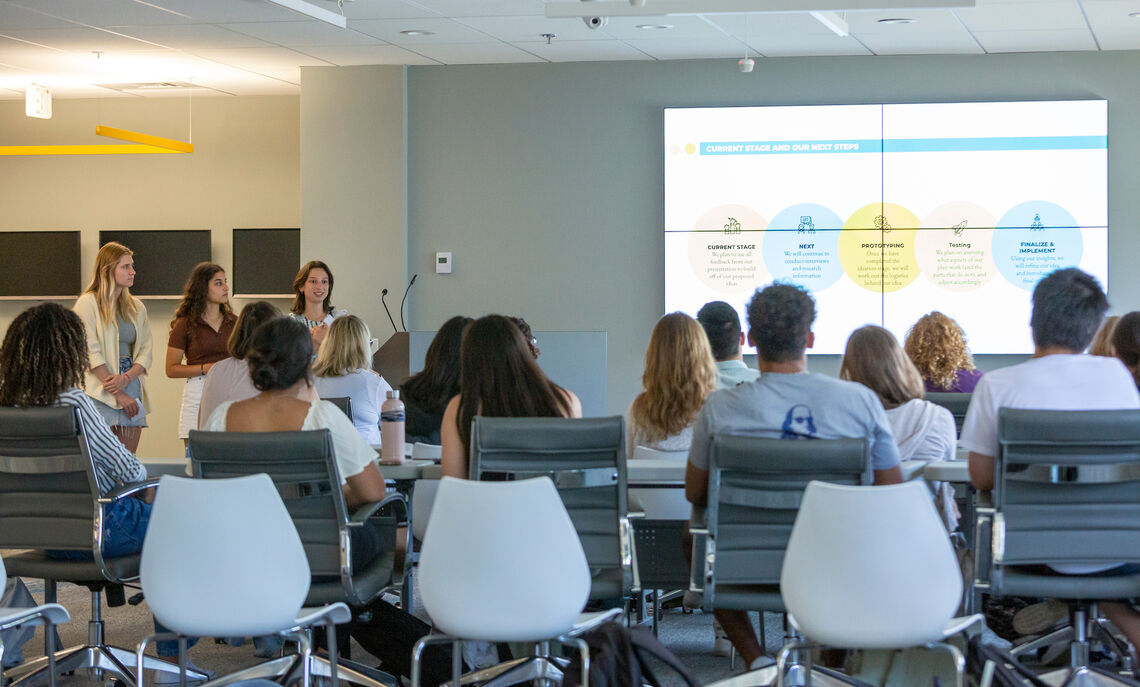 Students recently partnered with The Center for Health Care Innovation at Lancaster General Health (LGH), pitching wellness initiatives to a panel of Lancaster community leaders and experts to receive candid and supportive feedback.