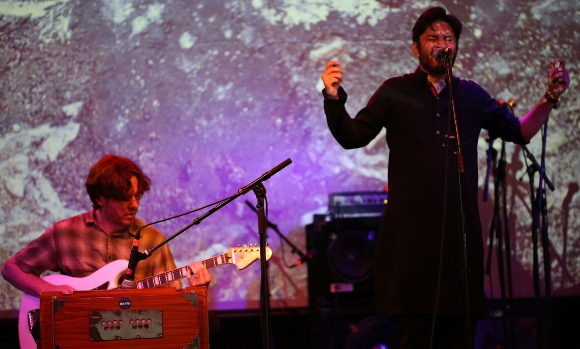 Umer Piracha 07 sings with Falsa, one of two ensembles that he performs with.