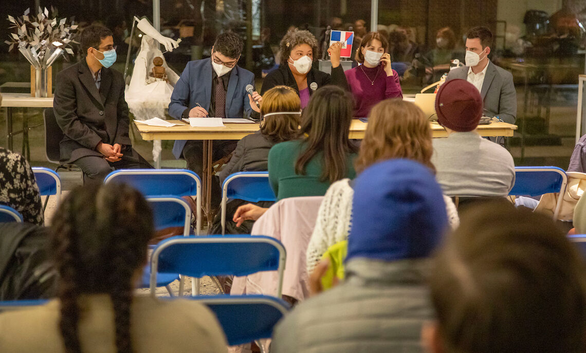 "Welcoming City's" artist panel discussion at the Winter Visual Arts Center.