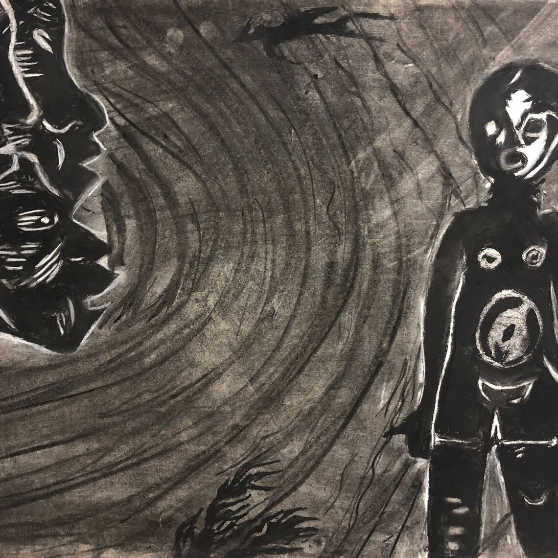 ... Charcoal illustrations by Jevelson Jean '21
